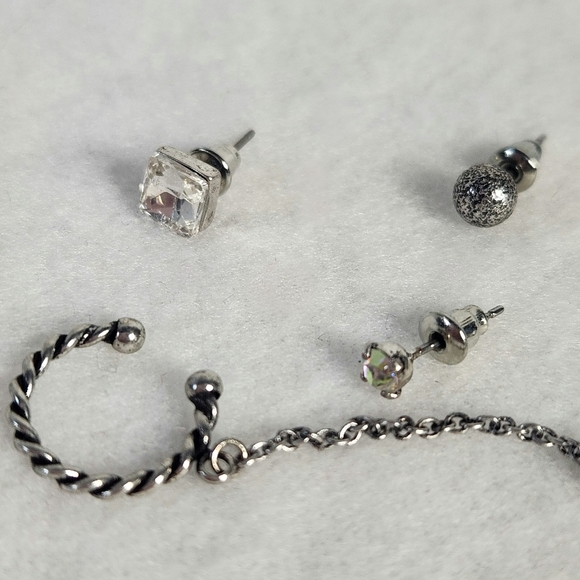 Mia Inspirations Single Ear Cuff For Pierced Ears Burnished Silver Finish - Picture 4 of 7